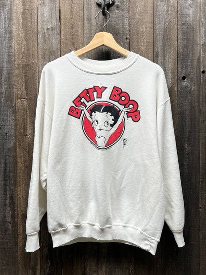 Vintage Betty Boop Sweatshirt -L-Customize Your Embroidery Wording