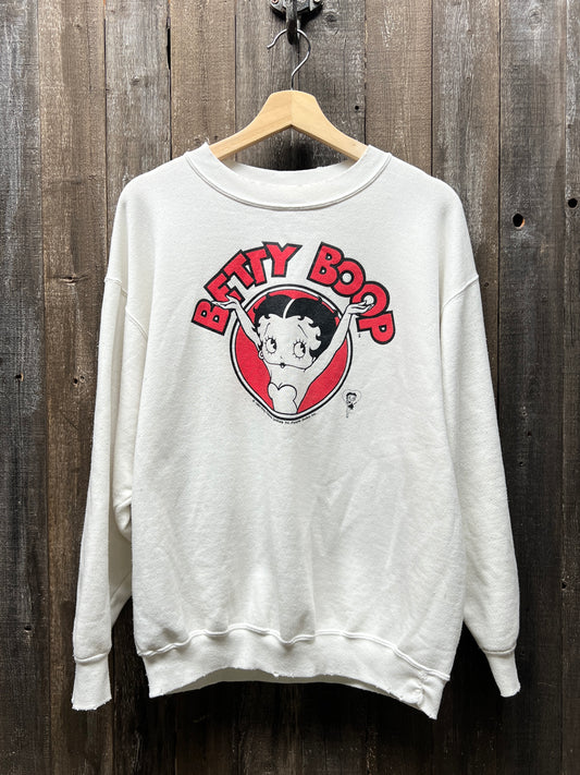 Vintage Betty Boop Sweatshirt -L-Customize Your Embroidery Wording