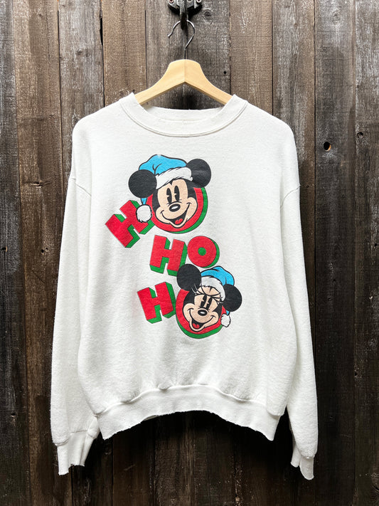 Vintage Christmas Mickey & Minnie Sweatshirt-S/M-Customize Your Embroidery Wording