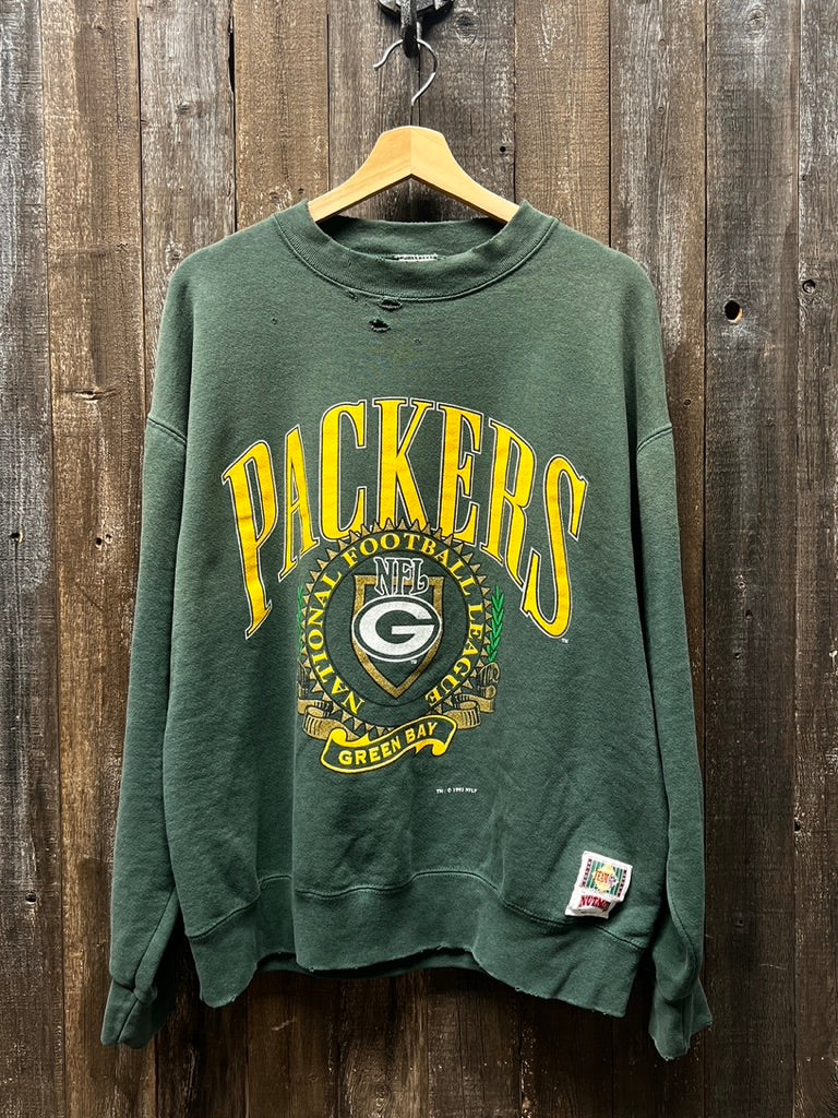 Vintage Green Bay Packers Sweatshirt -L/XL-Customize Your Embroidery Wording