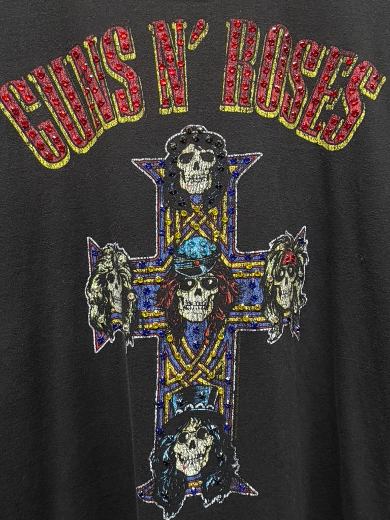 Vintage Gun's and Roses Tee with Rhinestones-S