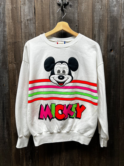 Vintage Mickey Neon Sweatshirt-S/M Customize Your Embroidery Wording