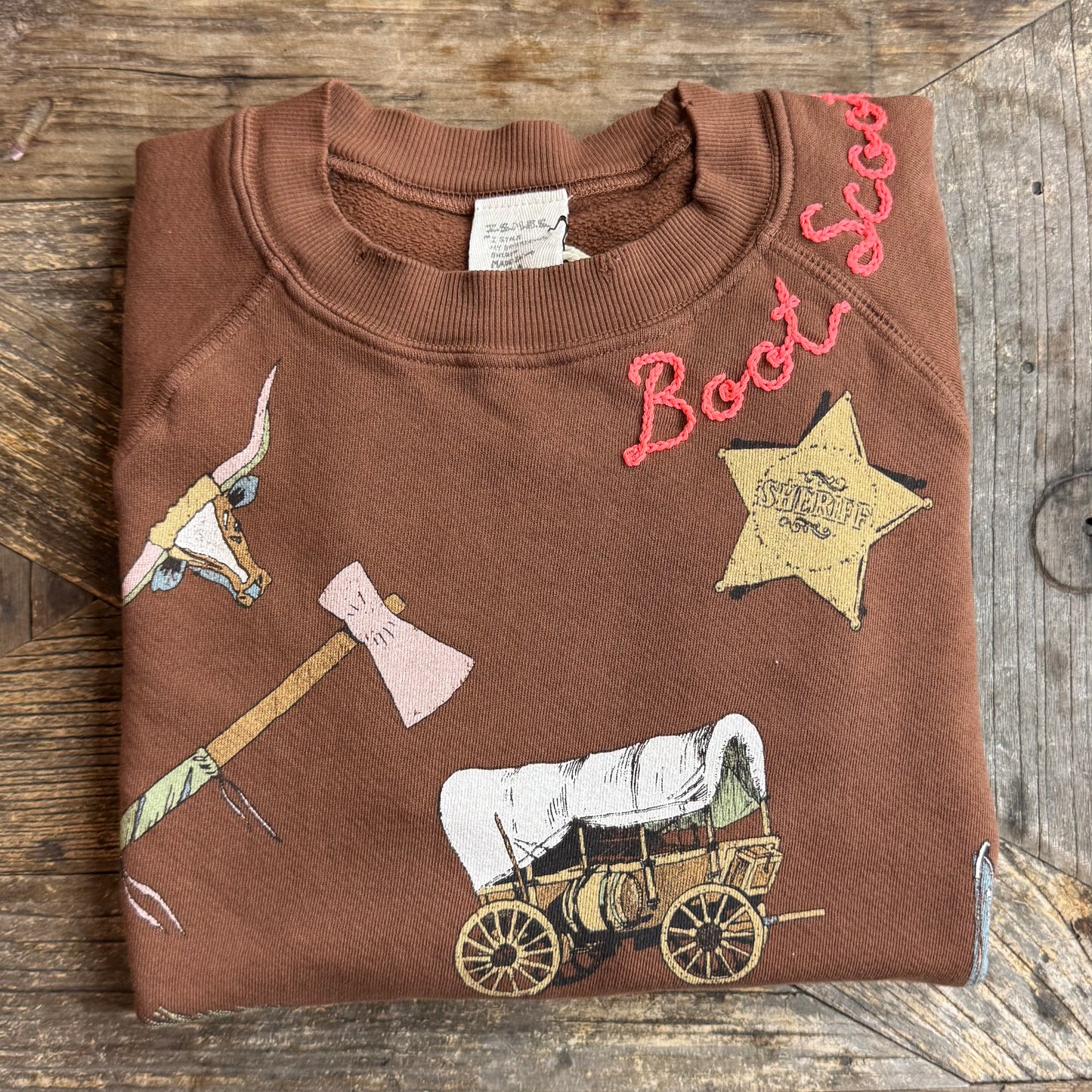 Howdy Allover Graphic Sweatshirt - Customize Your Embroidery Wording (2 Colors)