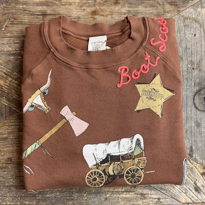 Howdy Allover Graphic Sweatshirt - Customize Your Embroidery Wording (2 Colors)