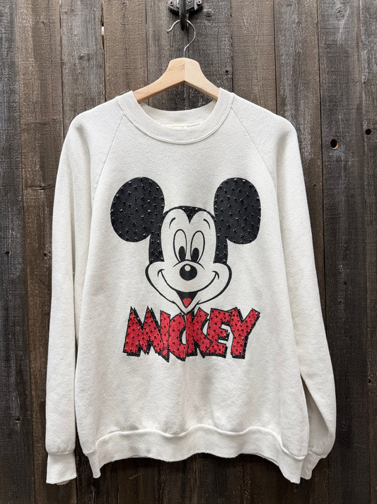 Vintage Mickey Sweatshirt with Rhinestones-OS- Customize Your Embroidery Wording