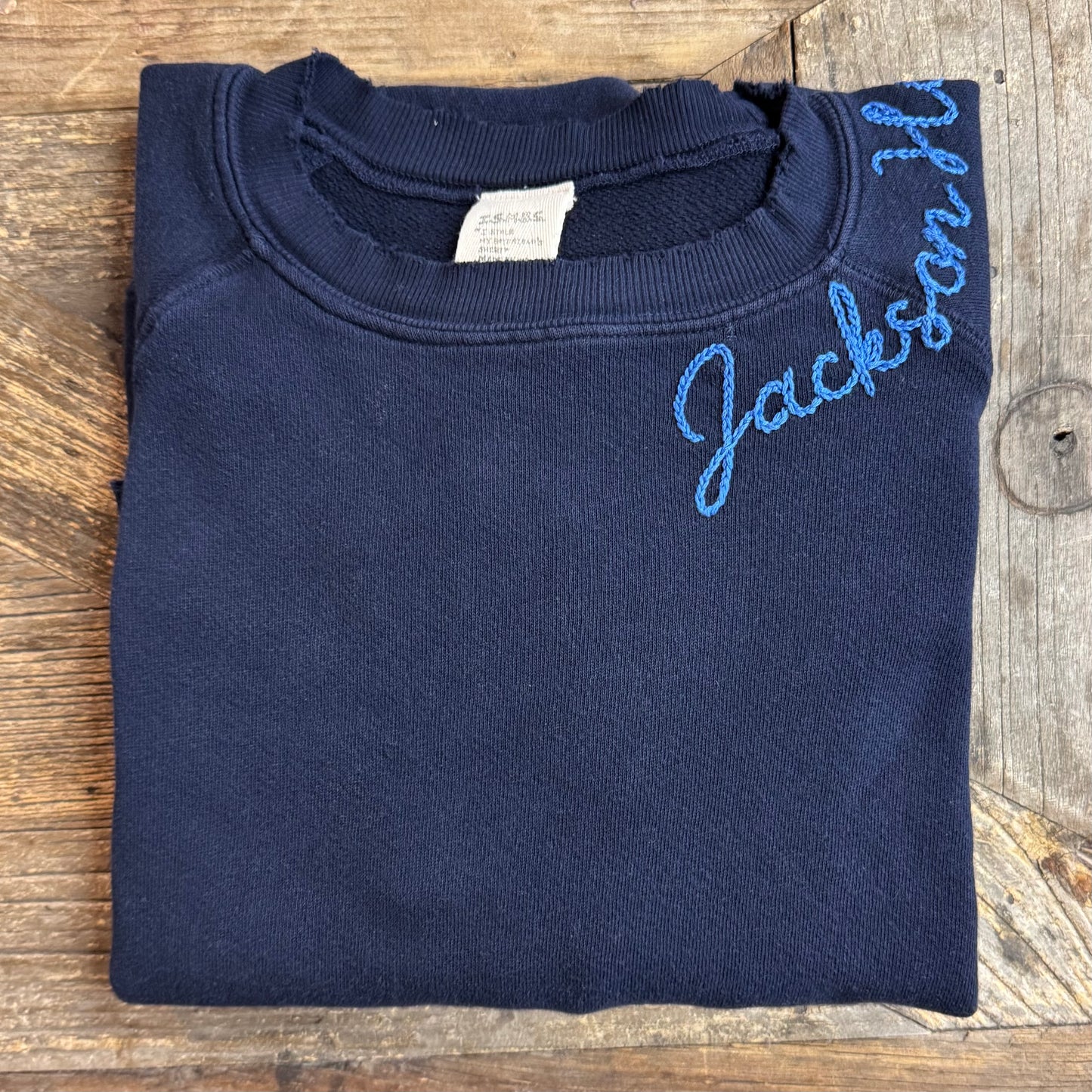 ZION NAVY WITH CUSTOM HAND EMBROIDERY