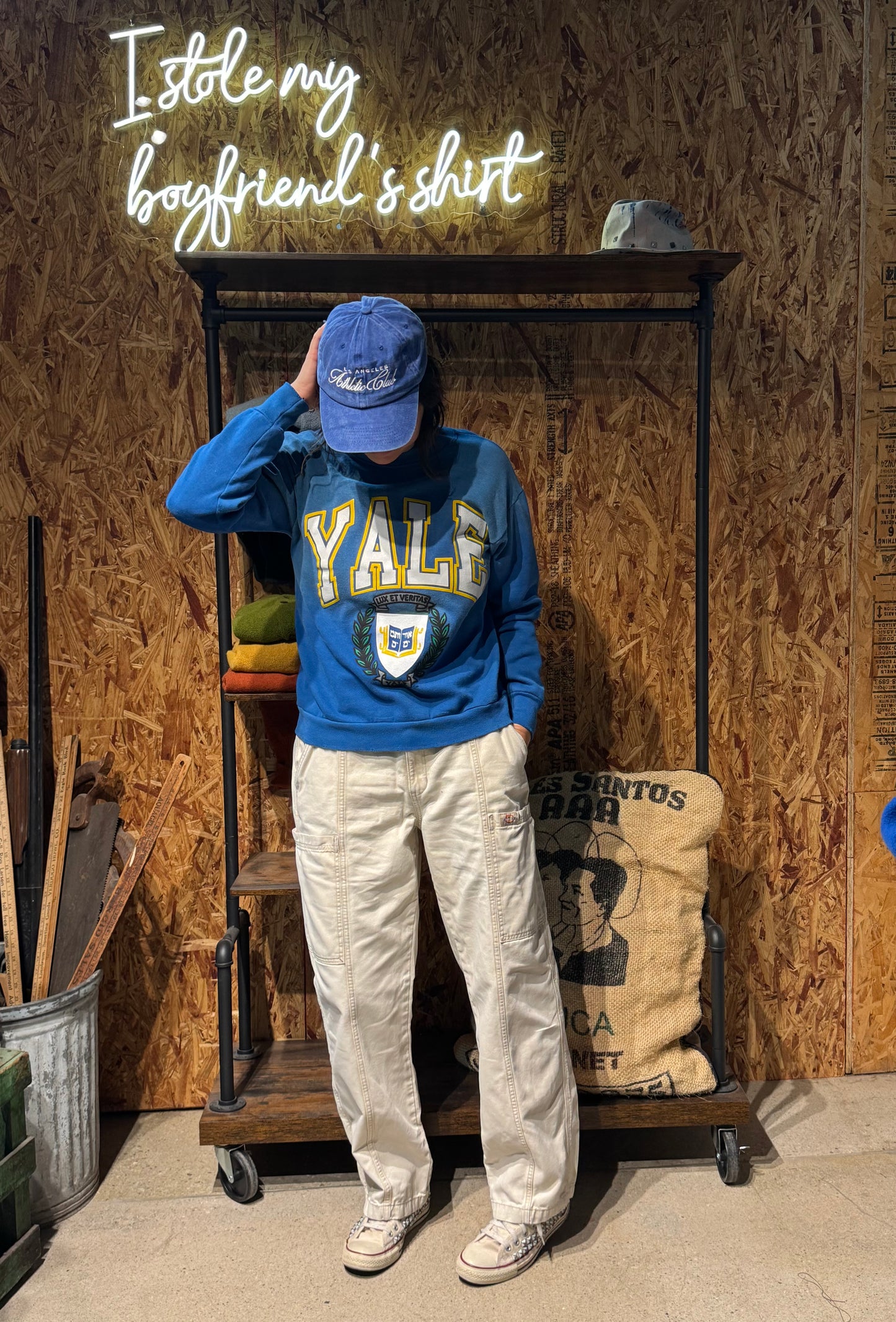 Vintage Yale Sweatshirt -S-Customize Your Embroidery Wording