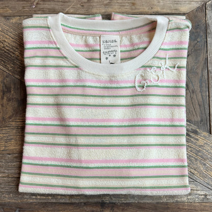 TERRY TEE WITH CUSTOM HAND EMBROIDERY(4 Colors)