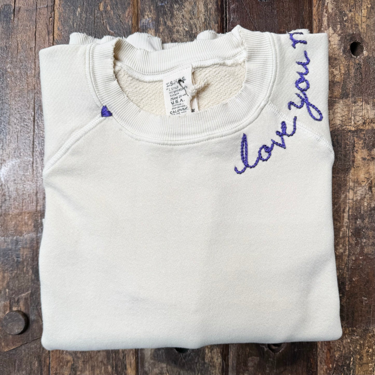 TINY ❤️  WITH PERSONALIZED HAND EMBROIDERY Sweatshirt (8 Colors)