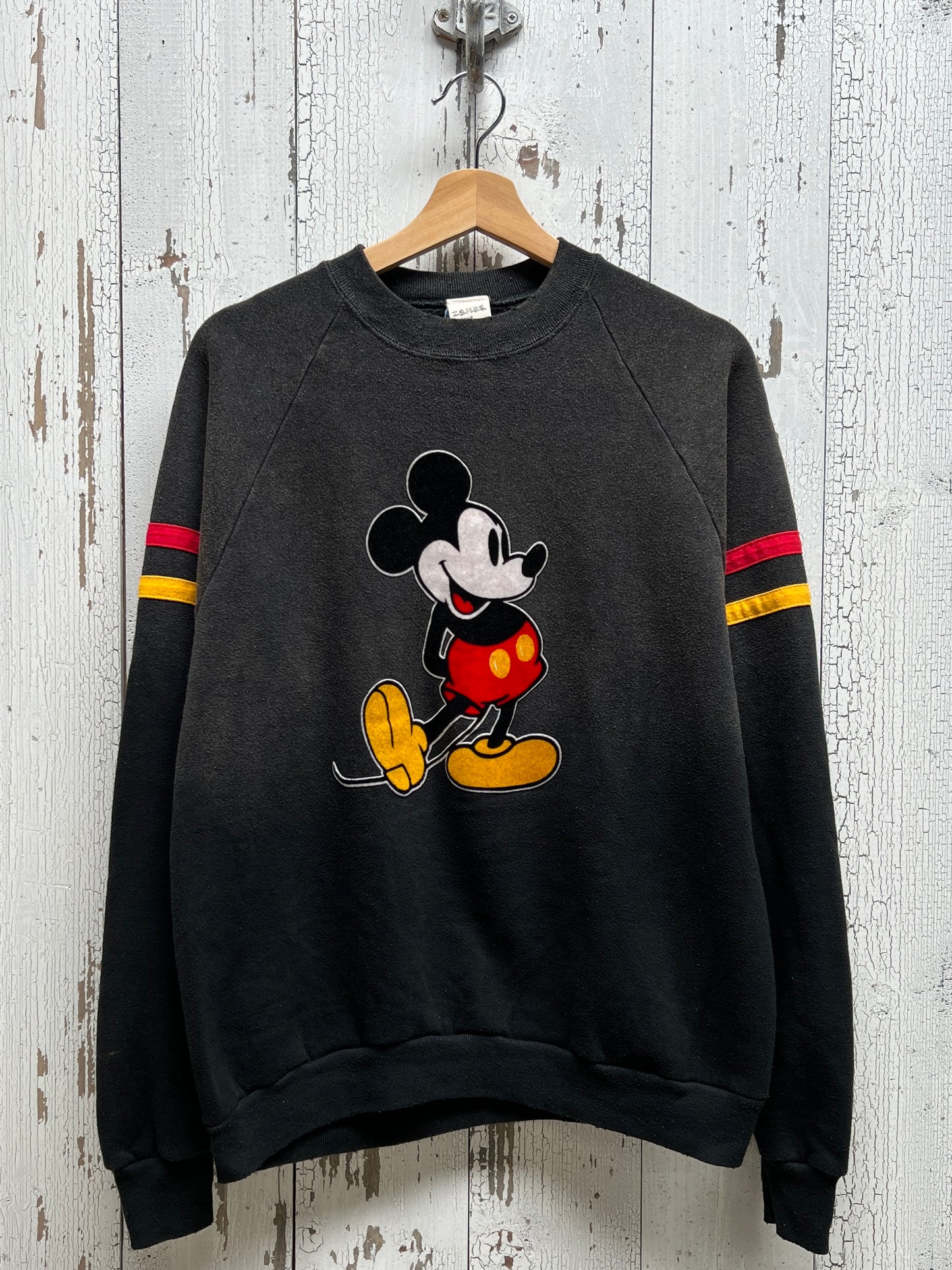 Vintage Mickey Sweatshirt-S,M,L,XL-Customize Your Embroidery Wording on Neckline & Sleeve