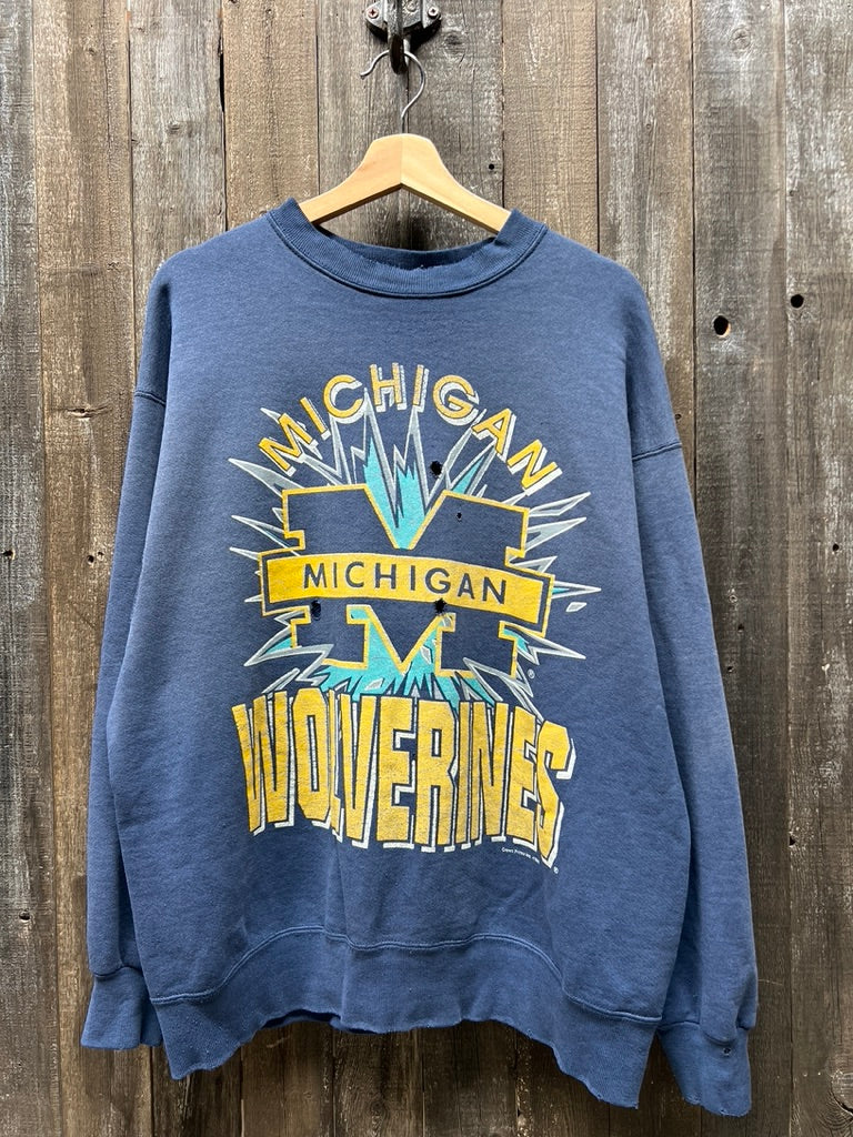 Vintage Michigan Wolverines Sweatshirt -XL-Customize Your Embroidery Wording