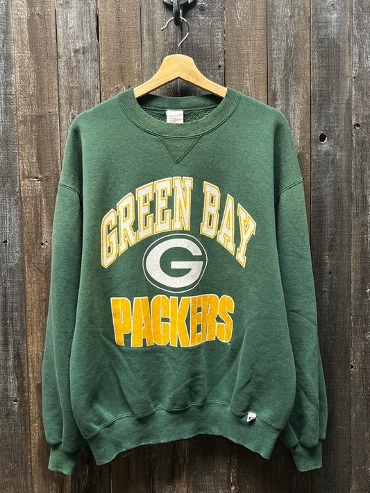 Vintage Green Bay Packers Sweatshirt -L/XL-Customize Your Embroidery Wording