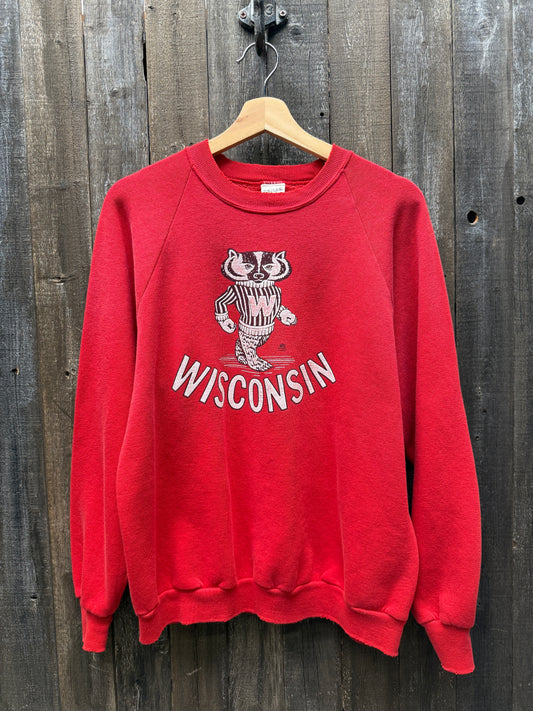 Vintage Wisconsin Sweatshirt -M/L-Customize Your Embroidery Wording