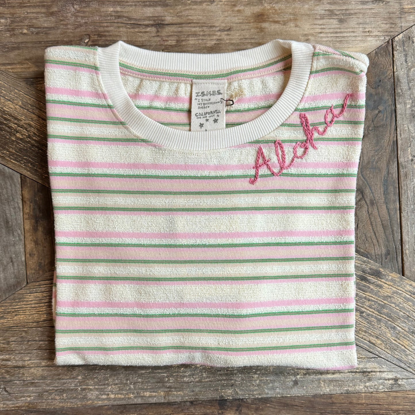 TERRY TEE WITH CUSTOM HAND EMBROIDERY(4 Colors)