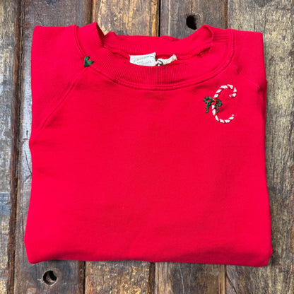 Candy Cane Monogram(Choose Your Alphabet) Sweatshirt