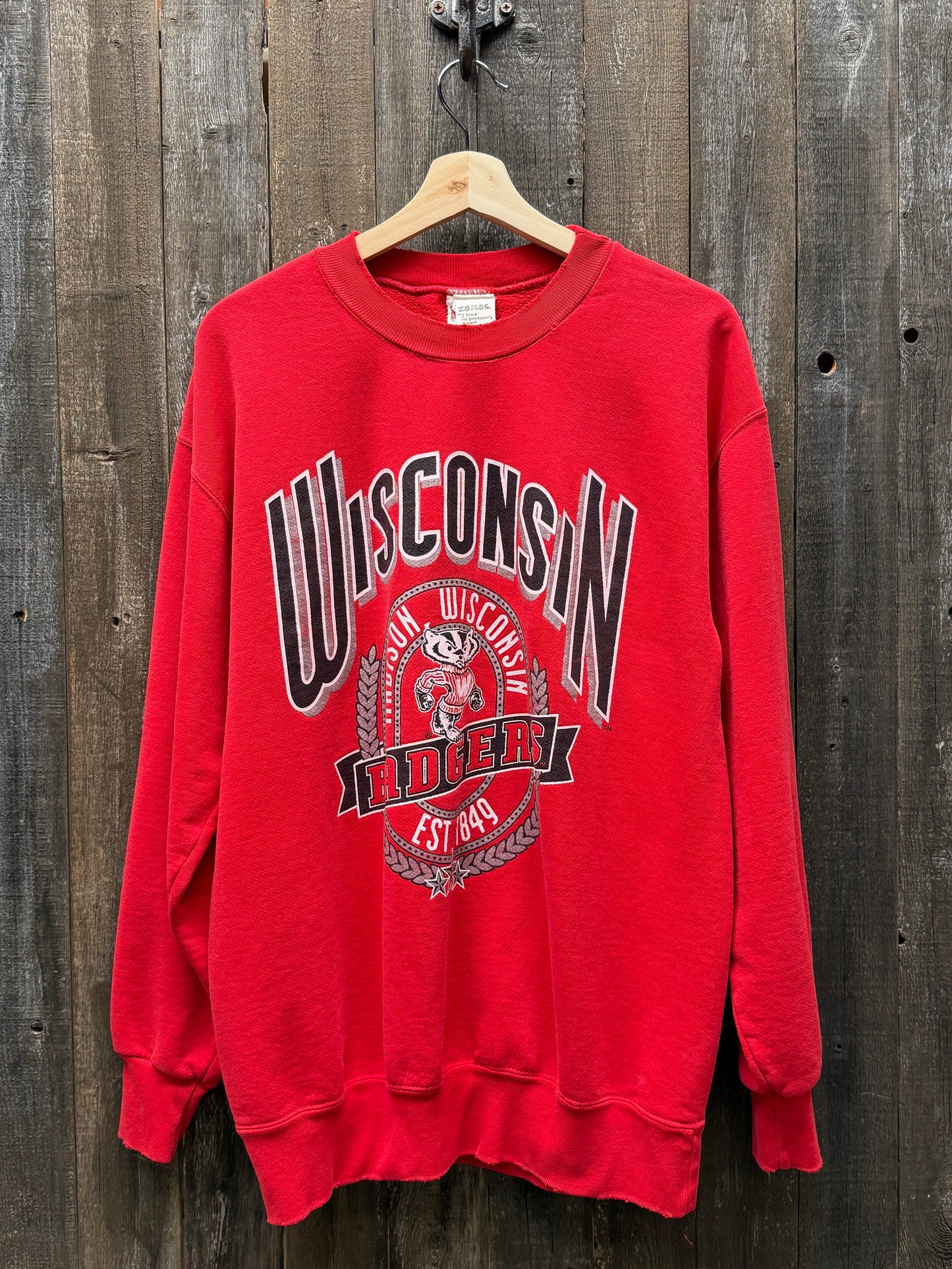 Vintage Wisconsin Sweatshirt -M/L-Customize Your Embroidery Wording