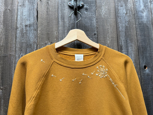 Dandelion w/ Personalized Hand Embroidery Sweatshirt (22 Colors)