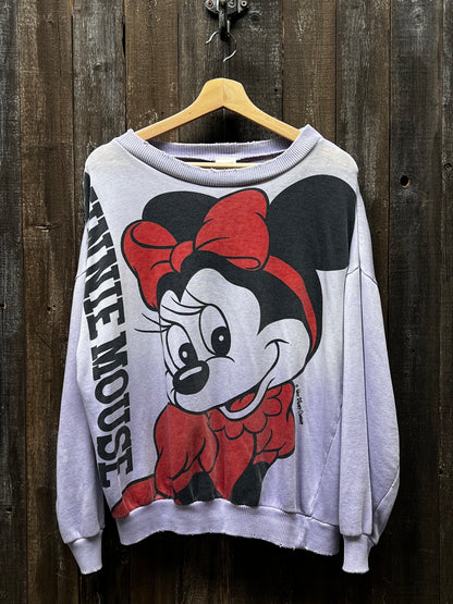 Vintage Minnie Sweatshirt-L/XL- Customize Your Embroidery Wording