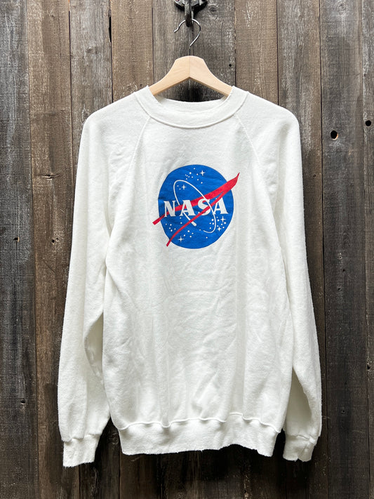 Vintage NASA Sweatshirt -L-Customize Your Embroidery Wording