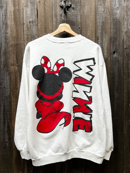 Vintage Minnie Sweatshirt-M, L- Customize Your Embroidery Wording