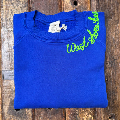 CUT & SEW COLOR COOL COLOR SWEATS WITH CUSTOM HAND EMBROIDERY (7 Colors)