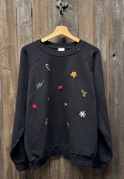 ALLOVER CHRISTMAS LOGO SWEATS -Customize Your Embroidery Wording (7 Colors)