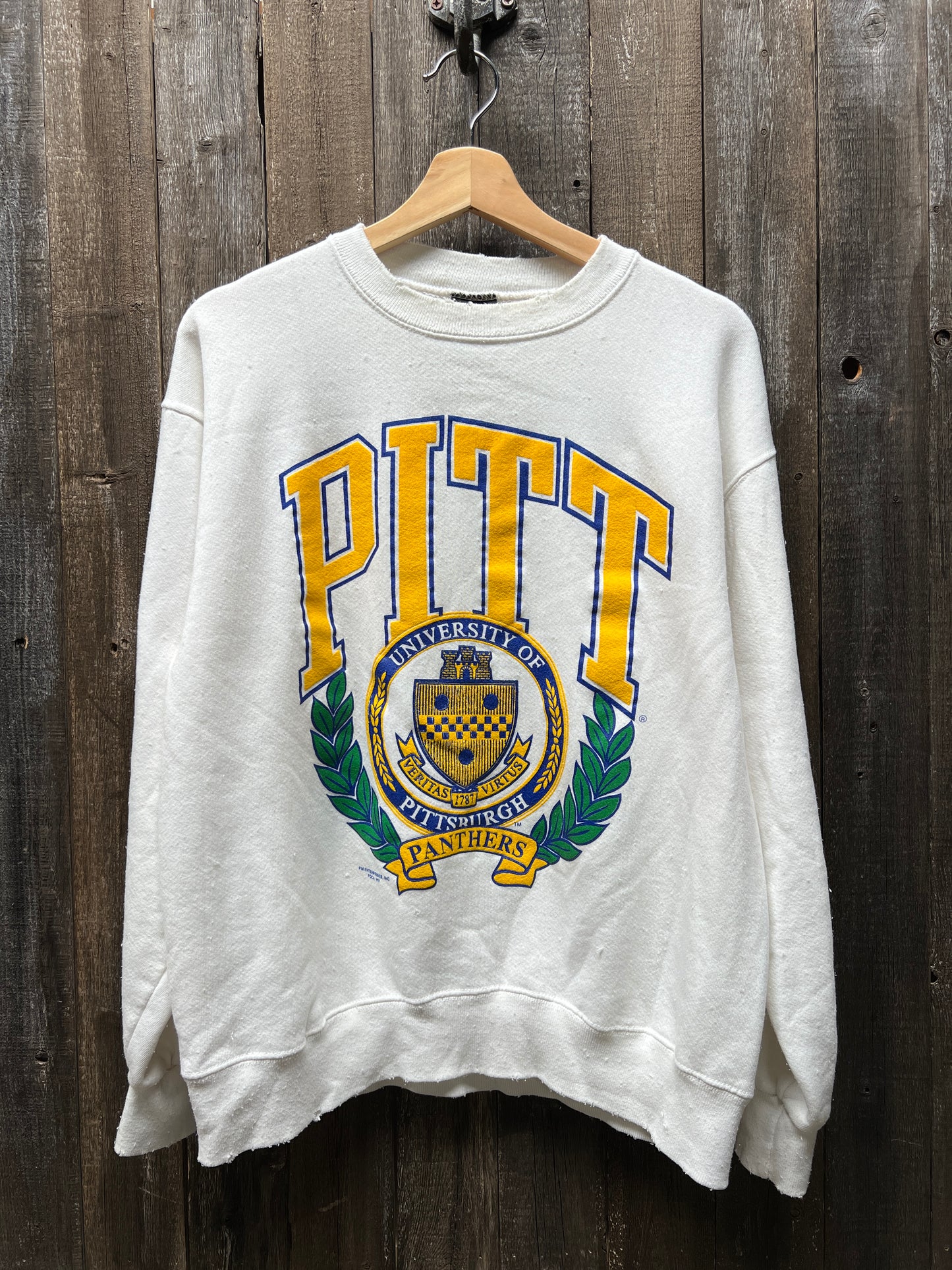 Vintage Pitt  Sweatshirt -M/L-Customize Your Embroidery Wording