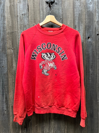 Vintage Wisconsin Sweatshirt -S-Customize Your Embroidery Wording
