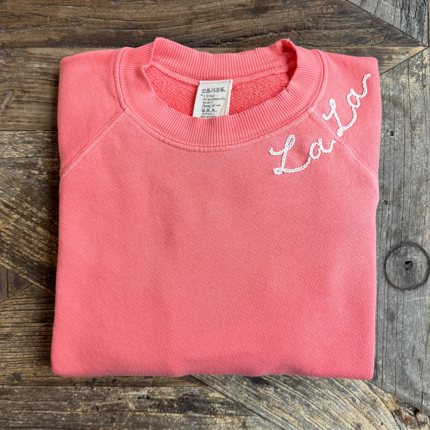 CUT & SEW PEDAL BLOOM SWEATSHIRT WITH CUSTOM HAND EMBROIDERY(6 Colors)