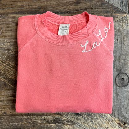 CUT & SEW PEDAL BLOOM SWEATSHIRT WITH CUSTOM HAND EMBROIDERY(6 Colors)