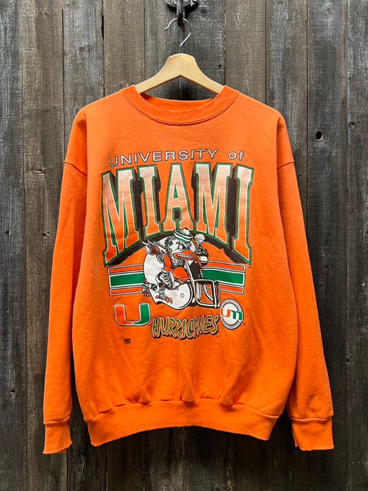 Miami Hurricanes Sweatshirt -XL-Customize Your Embroidery Wording