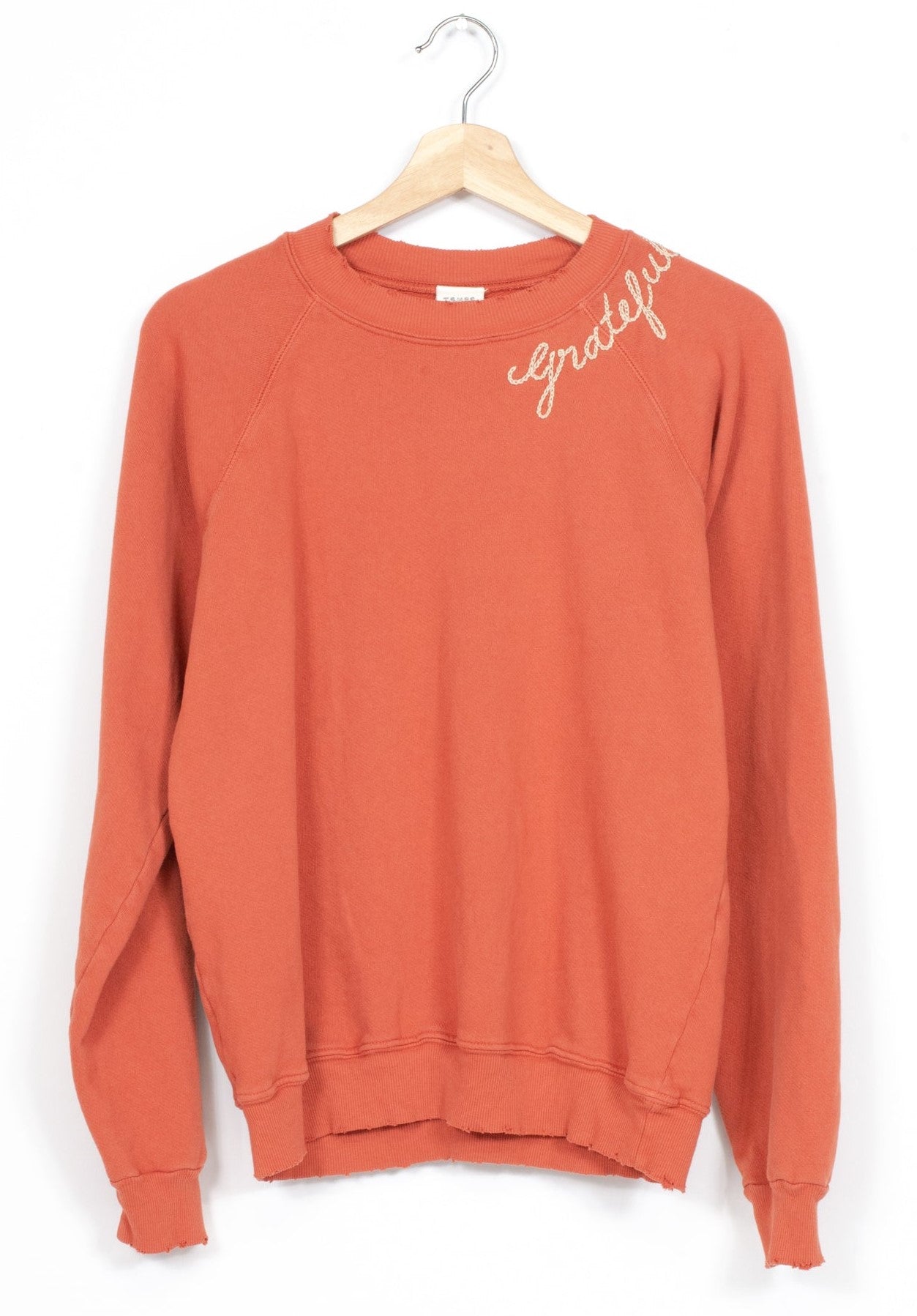 Choose Grateful or Thankful (Chest) Custom Hand Embroidered Sweatshirts  (20 Colors)