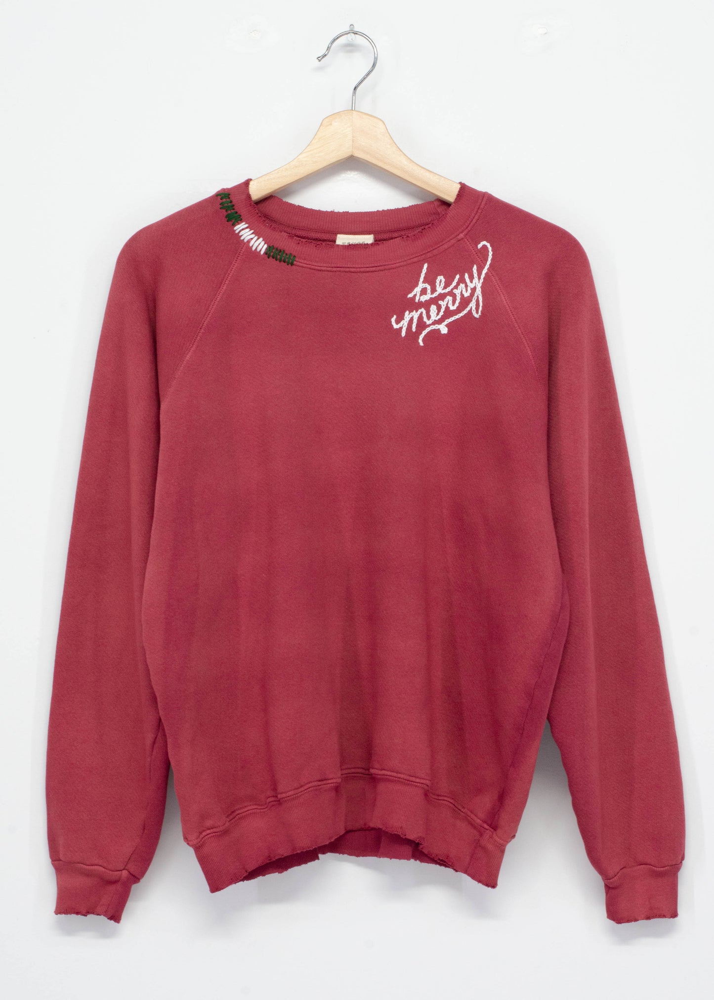 Be Merry w/ Ombre Stitch Embroidery Sweatshirt(6Colors)