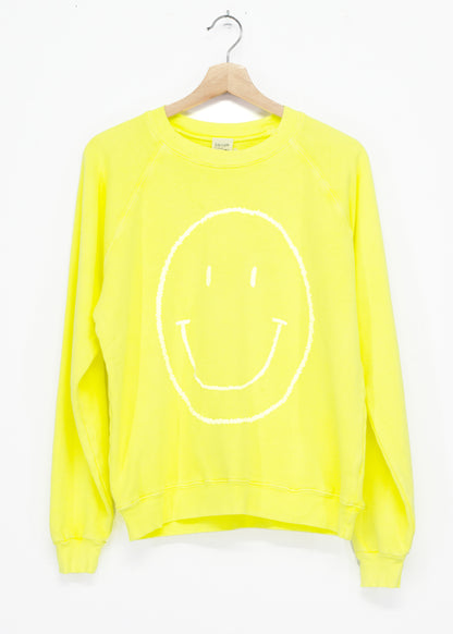 Neon Big Smiley Face Sweatshirt (3Colors) WITH PERSONALIZED HAND EMBROIDERY