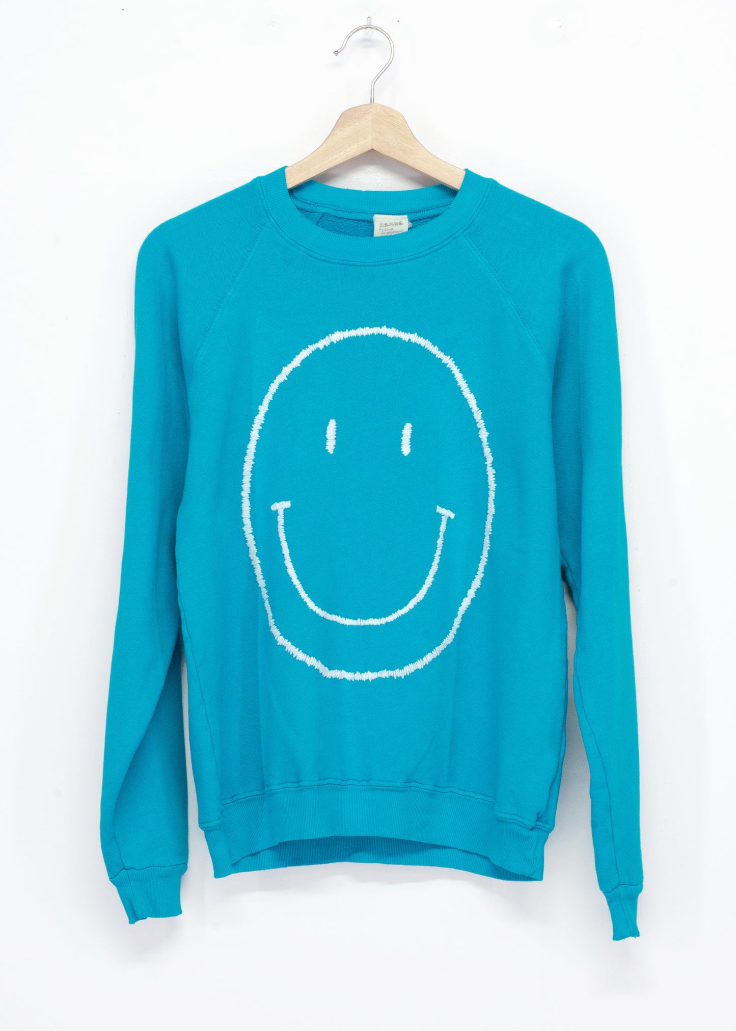 Neon Big Smiley Face Sweatshirt (3Colors) WITH PERSONALIZED HAND EMBROIDERY