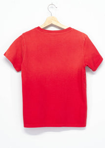 Red 23 S/S TEE WITH CUSTOM HAND EMBROIDERY