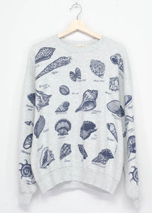 VINTAGE H.GREY ALLOVER SEASHELL SWEATS WITH CUSTOM HAND EMBROIDERY