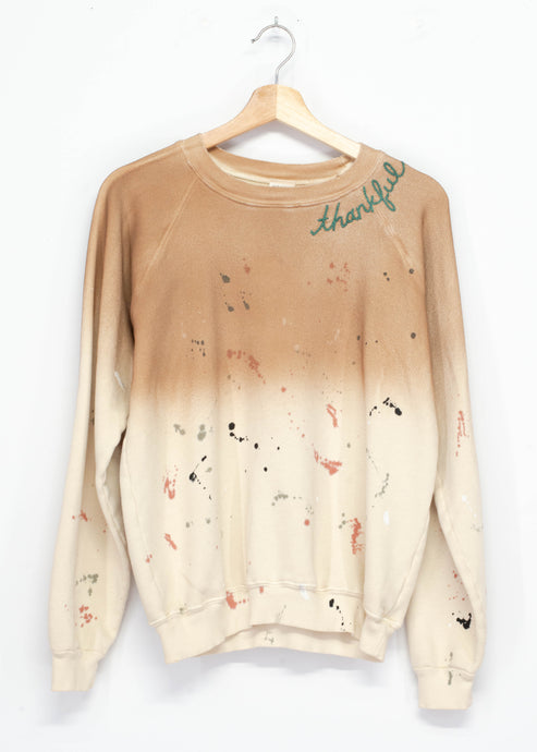 ARTISTS PALETTE CREAM SWEATS WITH CUSTOM HAND EMBROIDERY