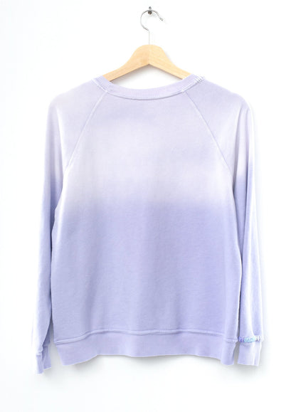 Ombre Snow Pastel Smiley Face Sweatshirt-Lavender-M/L
