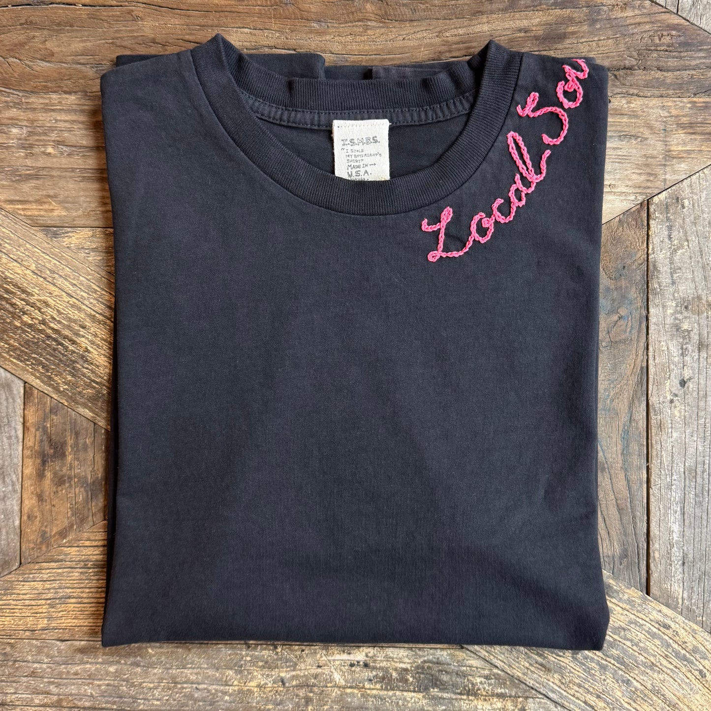 BOYFRIEND S/S TEE WITH CUSTOM HAND EMBROIDERY (4 Colors)