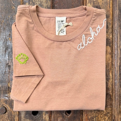 PALM TREE NEON23 S/S TEE WITH PERSONALIZED HAND EMBROIDERY(17 Colors)