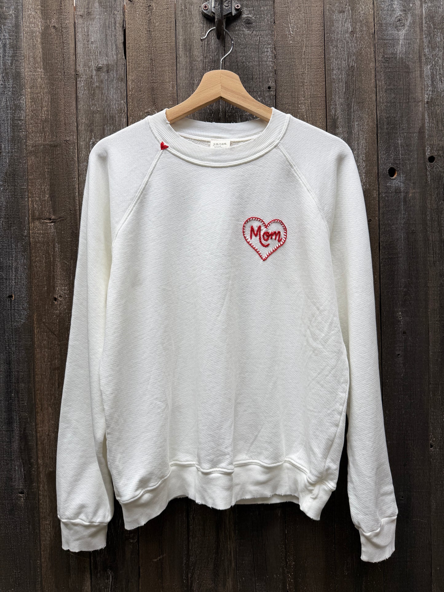 Heart for Mom Sweatshirt w/ Personalized Hand Embroidery (12 Colors)