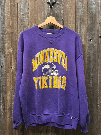 Vintage Minnesota Vikings Sweatshirt -L/XL-Customize Your Embroidery Wording