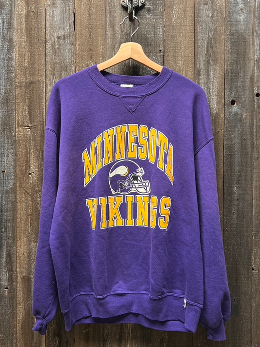 Vintage Minnesota Vikings Sweatshirt -L/XL-Customize Your Embroidery Wording