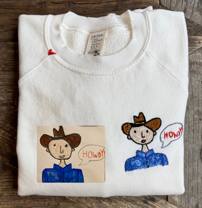 Translate Your Design into Embroidery Sweatshirt (Postcard Size 4X6)