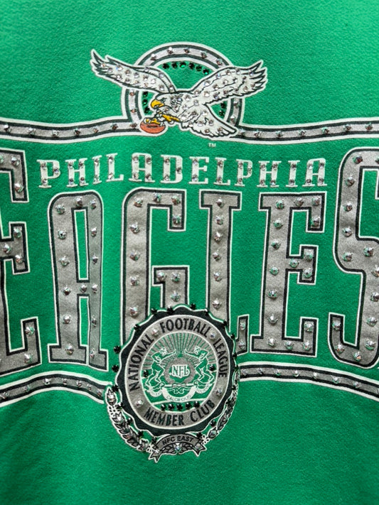 Vintage Eagles Sweatshirt with Rhinestones-M/L-Customize Your Embroidery Wording