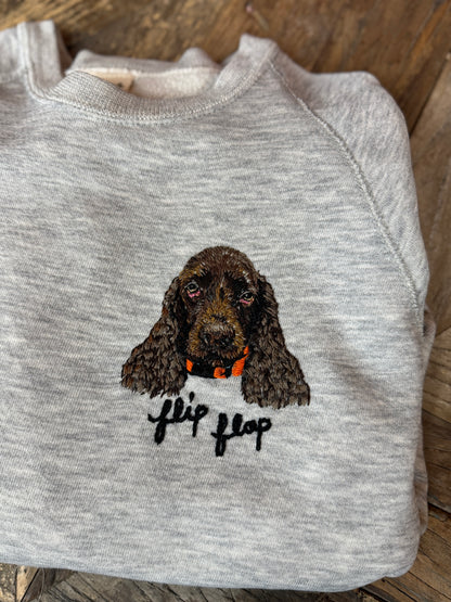 Translate Your Pet Photo into Colorful Embroidery Sweatshirt (Upload a Photo of Your Pet)
