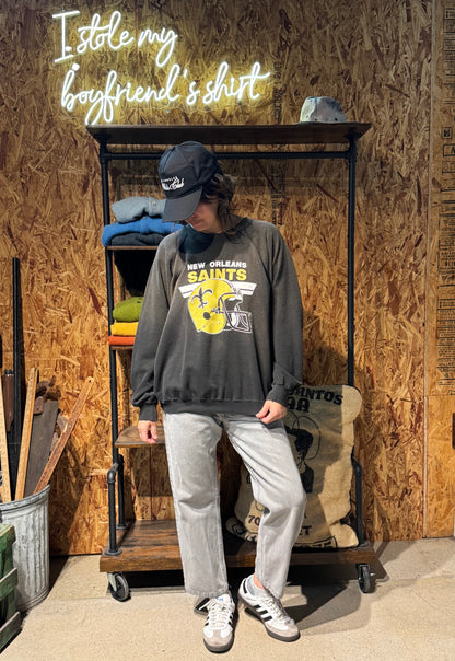 Vintage New Orleans Saints Sweatshirt -L-Customize Your Embroidery Wording