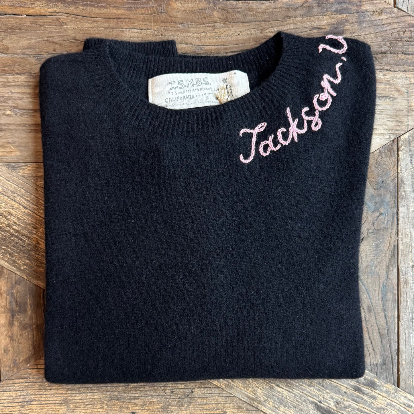 100% Cashmere Sweater - Customize Your Embroidery Wording(12 Colors)