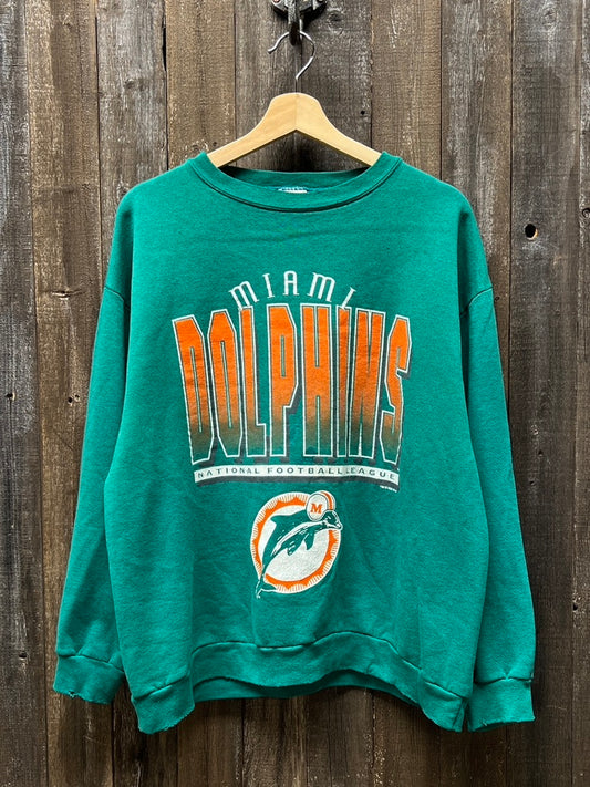 Miami Dolphins Sweatshirt -XL-Customize Your Embroidery Wording